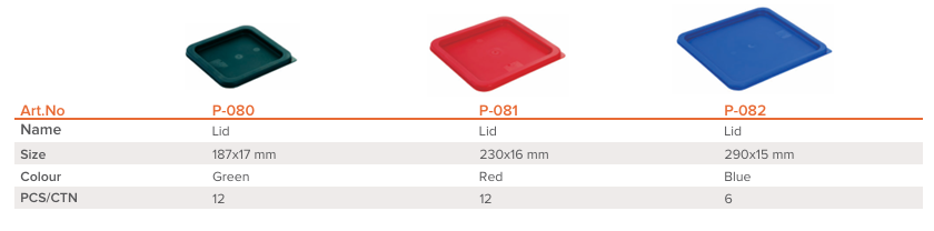 P-081 Jiwins Lid for 6L & 8L Square Food Storage Container, Red_Decription 3
