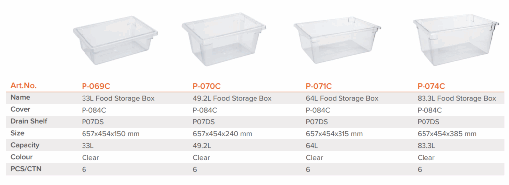P-074C Jiwins Food Storage Box 83.3L, Clear_Description 1