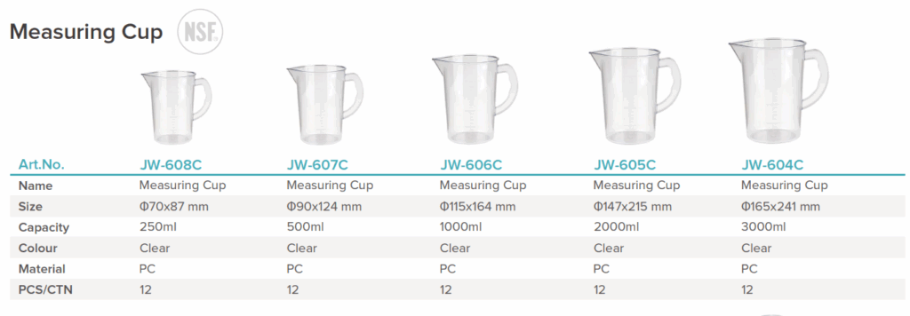 JW-606C Jiwins-Measuring Cup 1000ml, Clear_Description 1