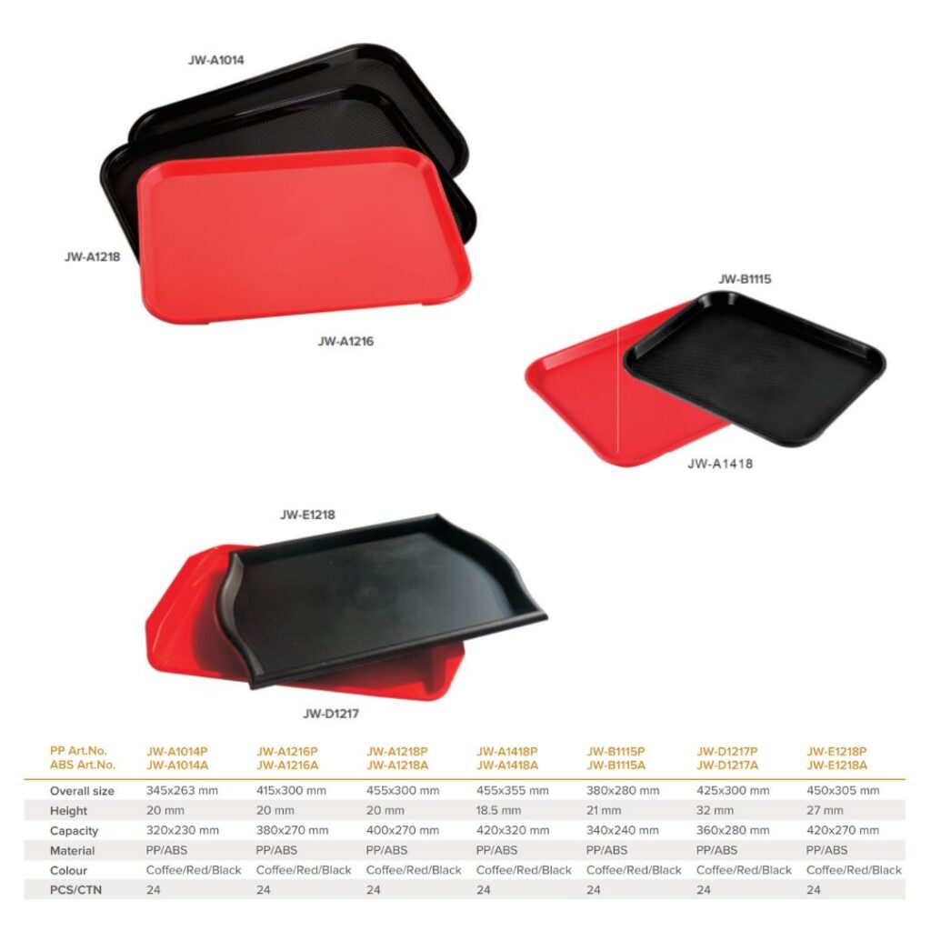 JW-A1216P Jiwins-Fast Food Tray 12x16, Black_Description