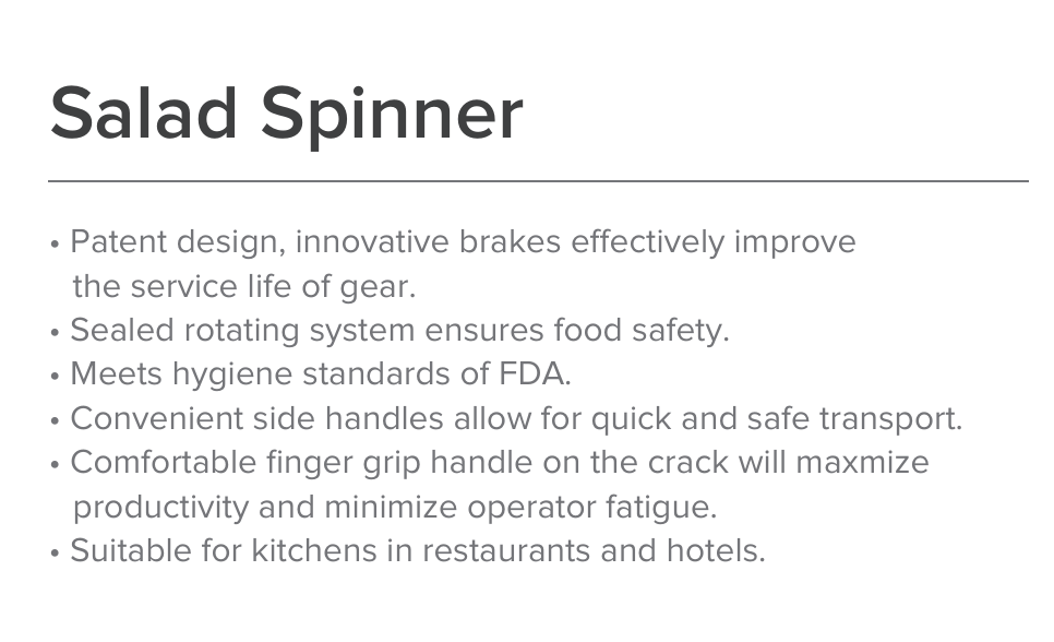Jiwins SP9.5 Small Salad Spinner 9.5L Description 1
