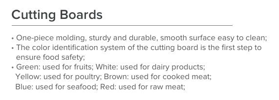 Jiwins CB12181 Cutting Board, Green, 12x18x1/2" Description 2