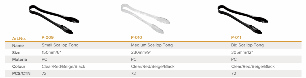 Jiwins P-009 Small Scallop Tongs 6_, Black 2