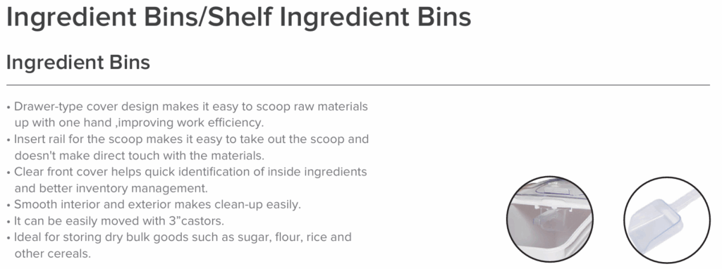 Jiwins S40 Shelf Ingredient Bin 40L 1