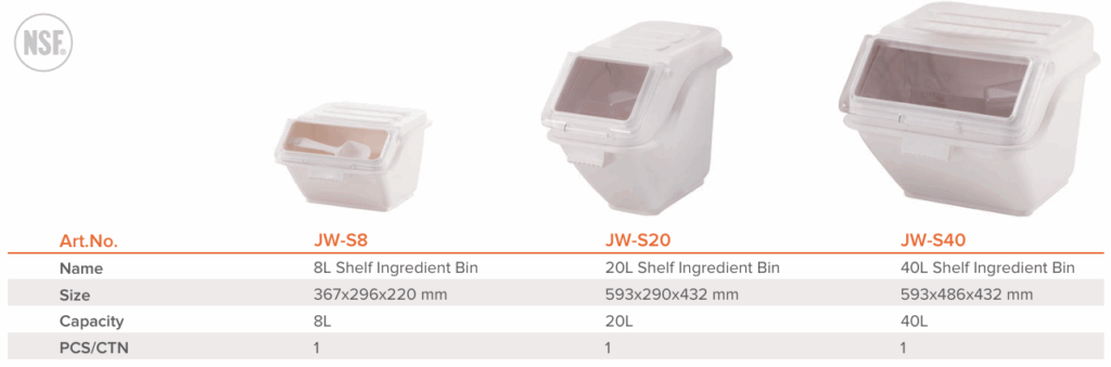 Jiwins S40 Shelf Ingredient Bin 40L 2