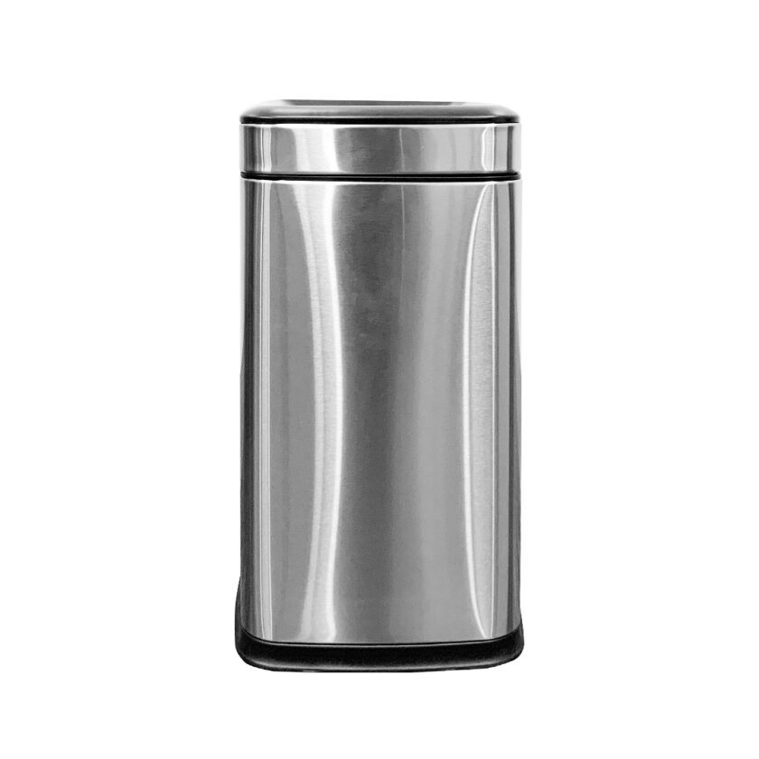 MaxBin 8L Stainless Steel Rectangular Open Top Trash Bin with Plastic ...